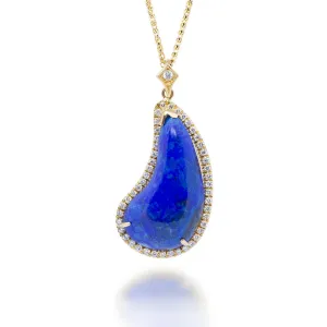 Lapis Lazuli Diamonds Drop Pendant
