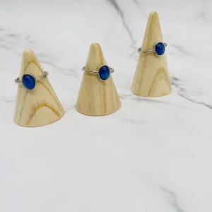Lapis Lazuli Rings, Handmade Rings, Cute Blue Rings, Adjustable Ring, Stackable Ring, Gift Under 20, Gift For Her, Crystal Ring