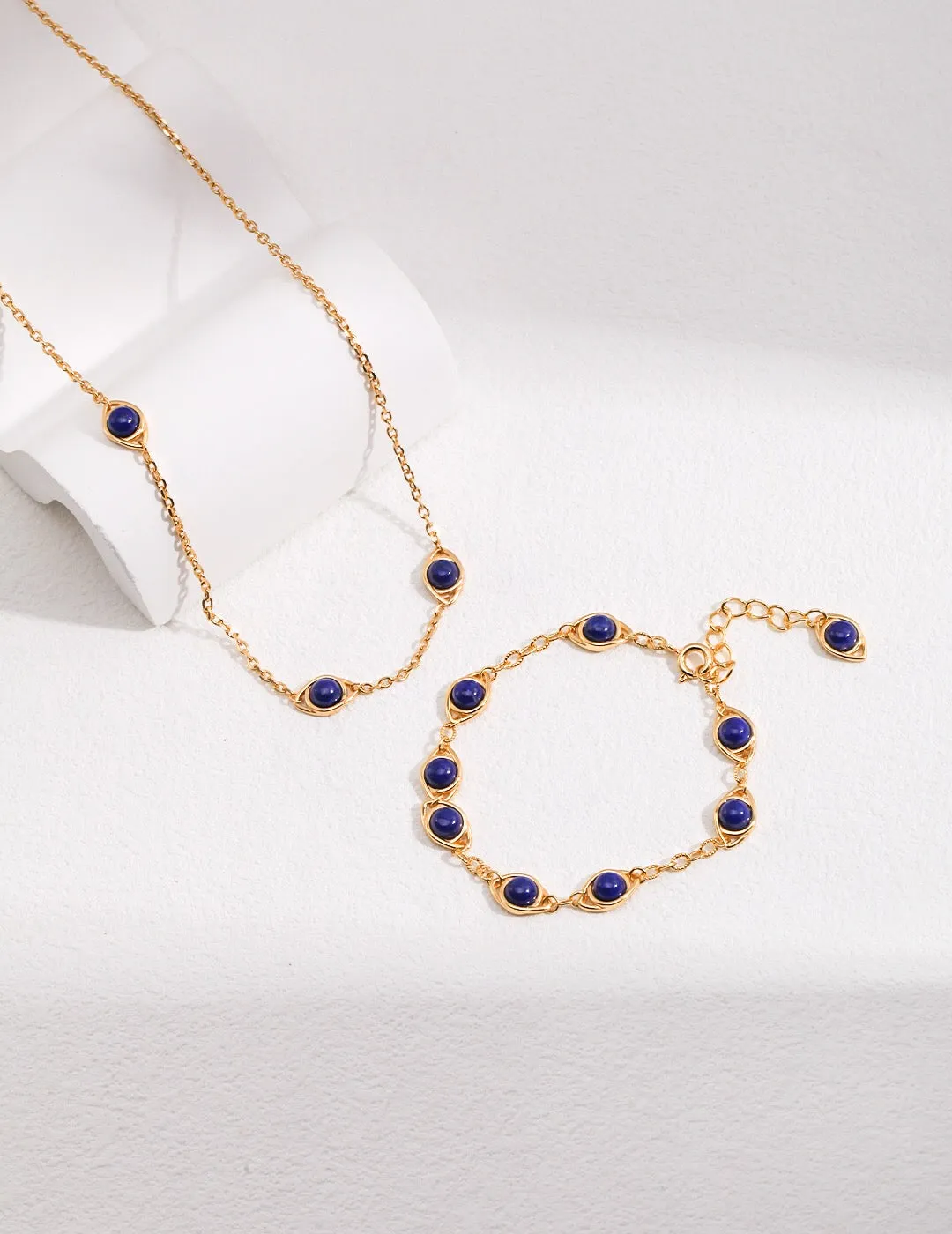 Lapis lazuli / Tigers Eye Stone Adjustable Bracelet