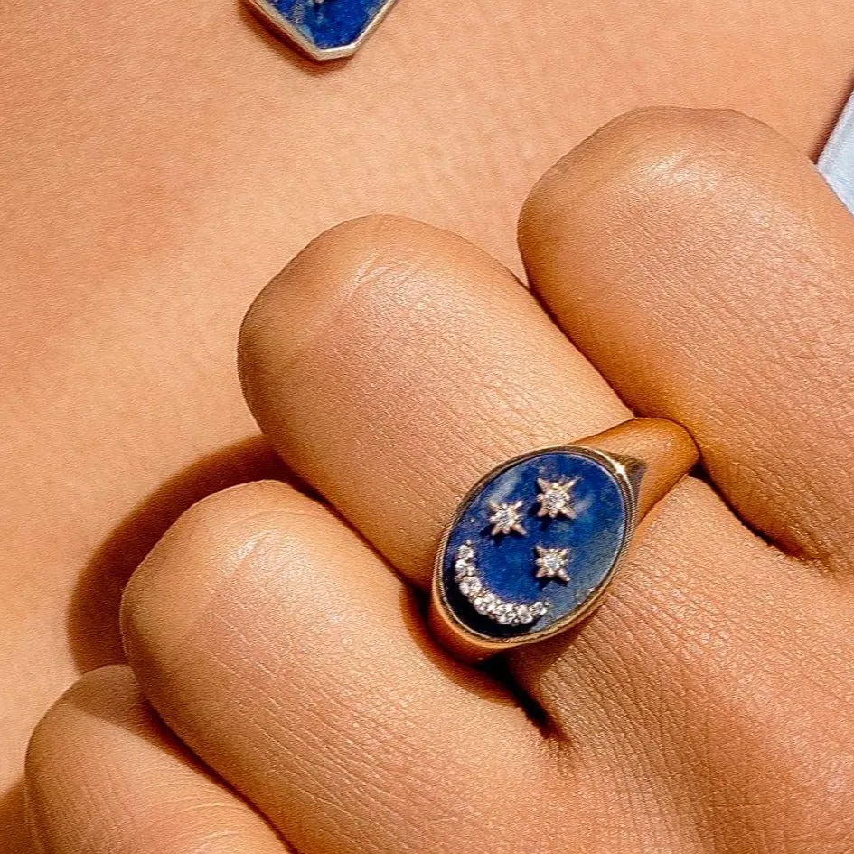 Lapis Star And Moon Signet