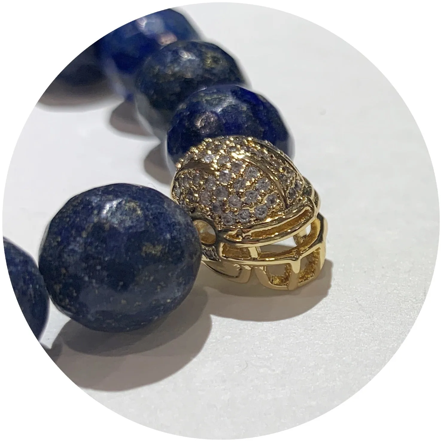 Lapis with Pavé Gold Helmet