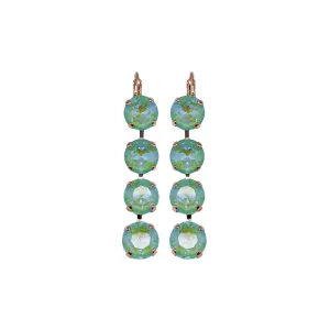 Large Four Stone Leverback Earrings in Sun-Kissed "Peridot" *Custom*