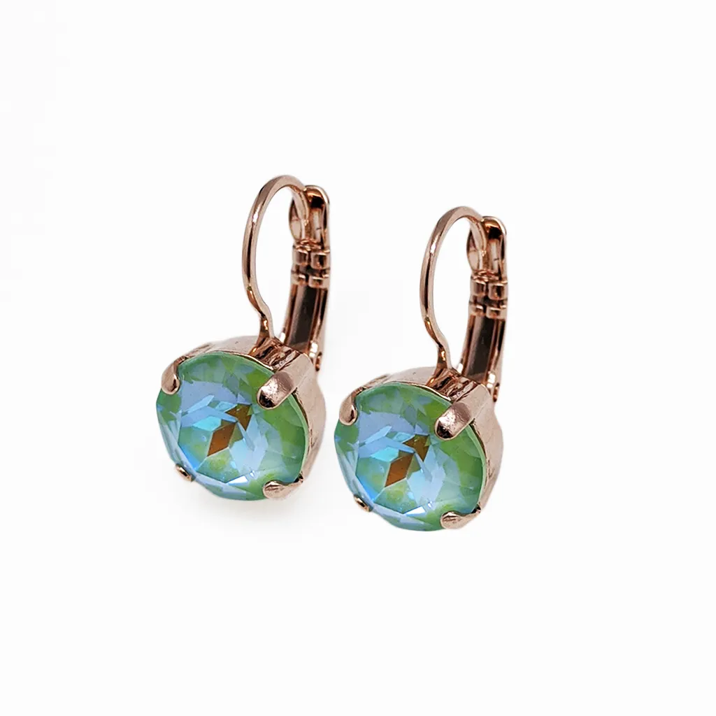 Large Leverback Earrings in Sun-Kissed "Peridot" *Custom*