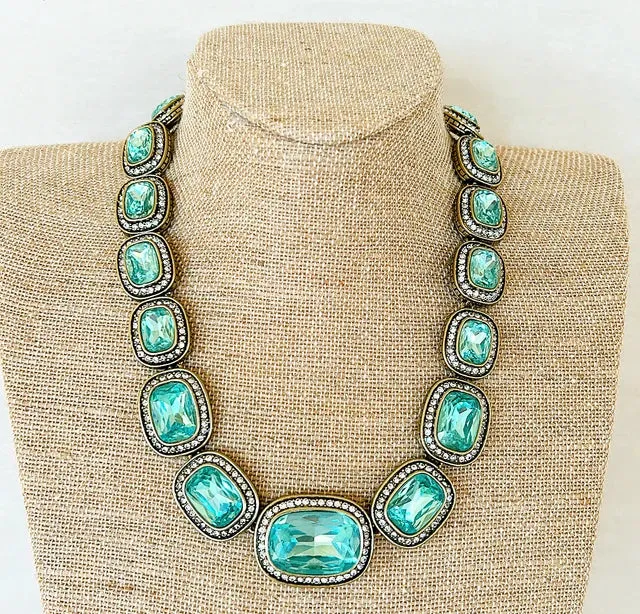 Large scale vintage statement necklace signed by Heidi Daus.