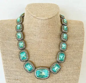 Large scale vintage statement necklace signed by Heidi Daus.