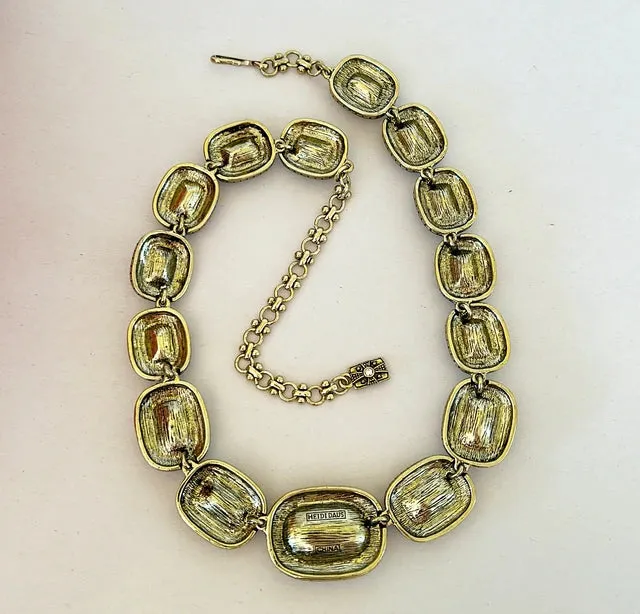 Large scale vintage statement necklace signed by Heidi Daus.