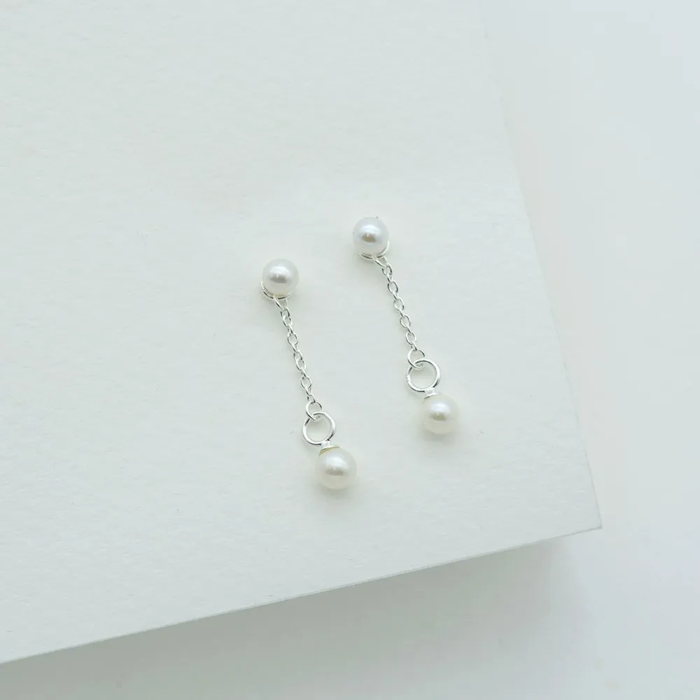 Linda Tahija Lacy Pearl Drop Earrings, Gold or Silver