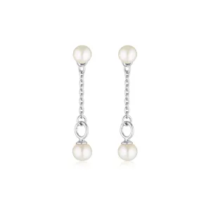 Linda Tahija Lacy Pearl Drop Earrings, Gold or Silver