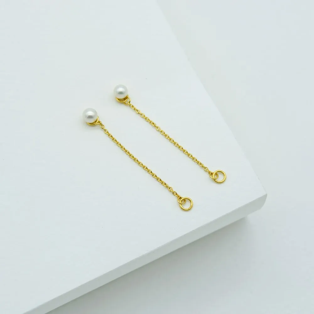 Linda Tahija Lacy Pearl Drop Earrings, Gold or Silver