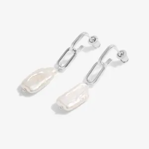 Lumi Pearl Pearl Link Silver Earrings 6212