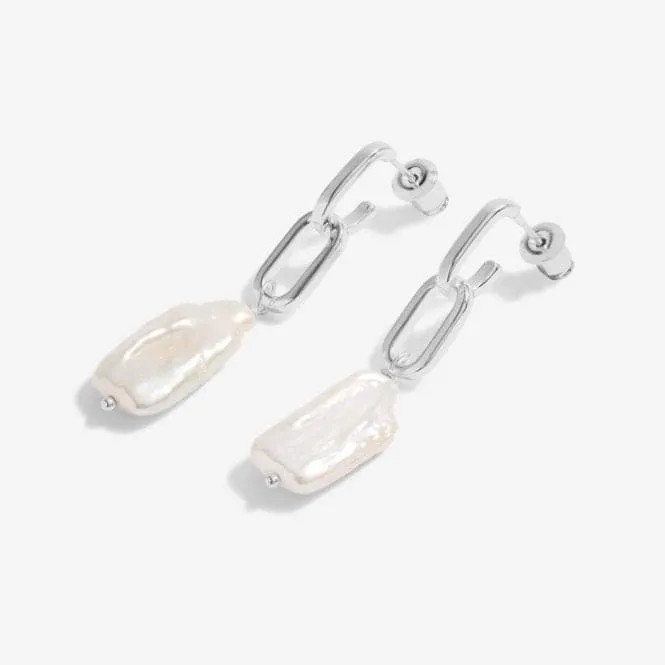 Lumi Pearl Pearl Link Silver Earrings 6212
