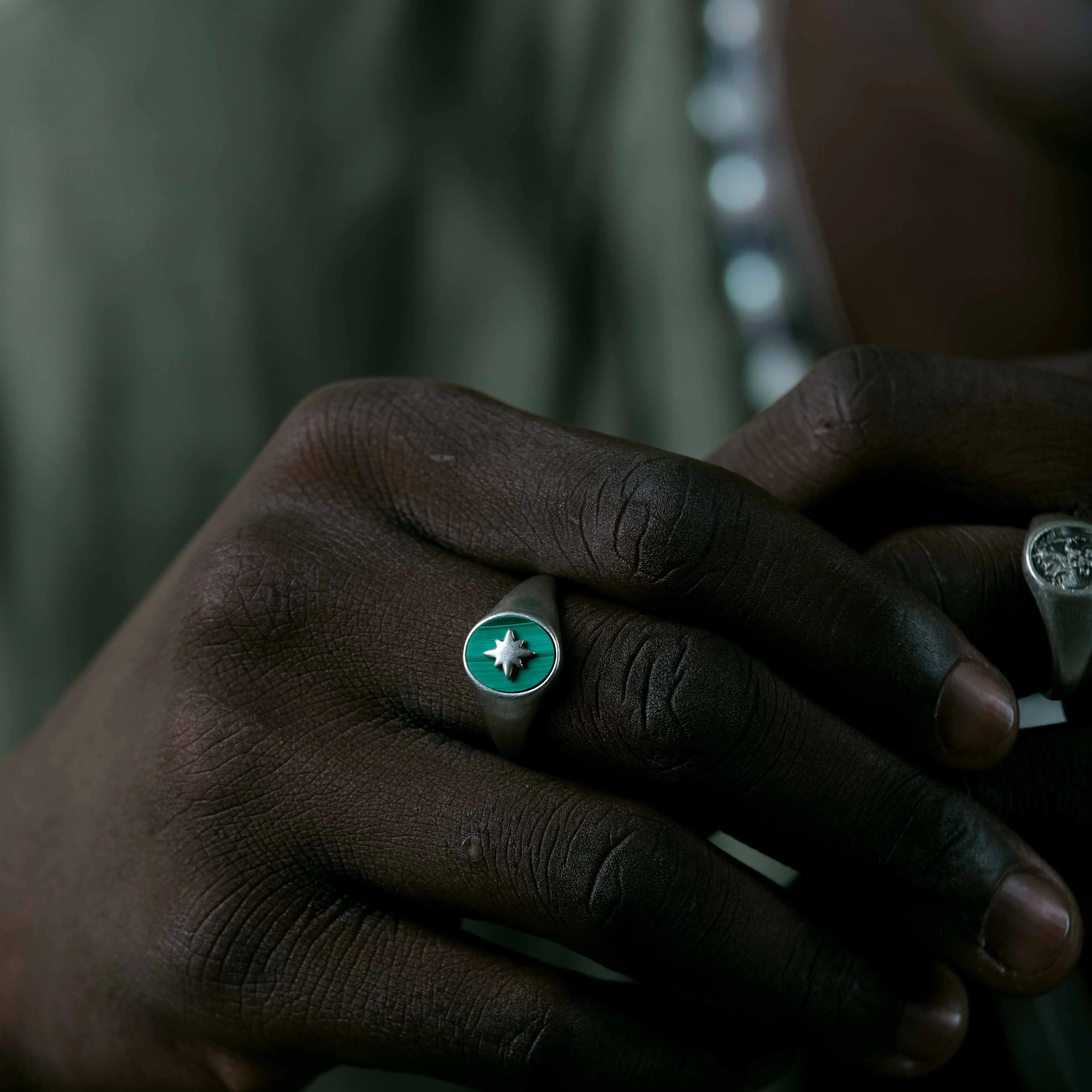 Malachite "Rio" Sterling Silver Signet Ring