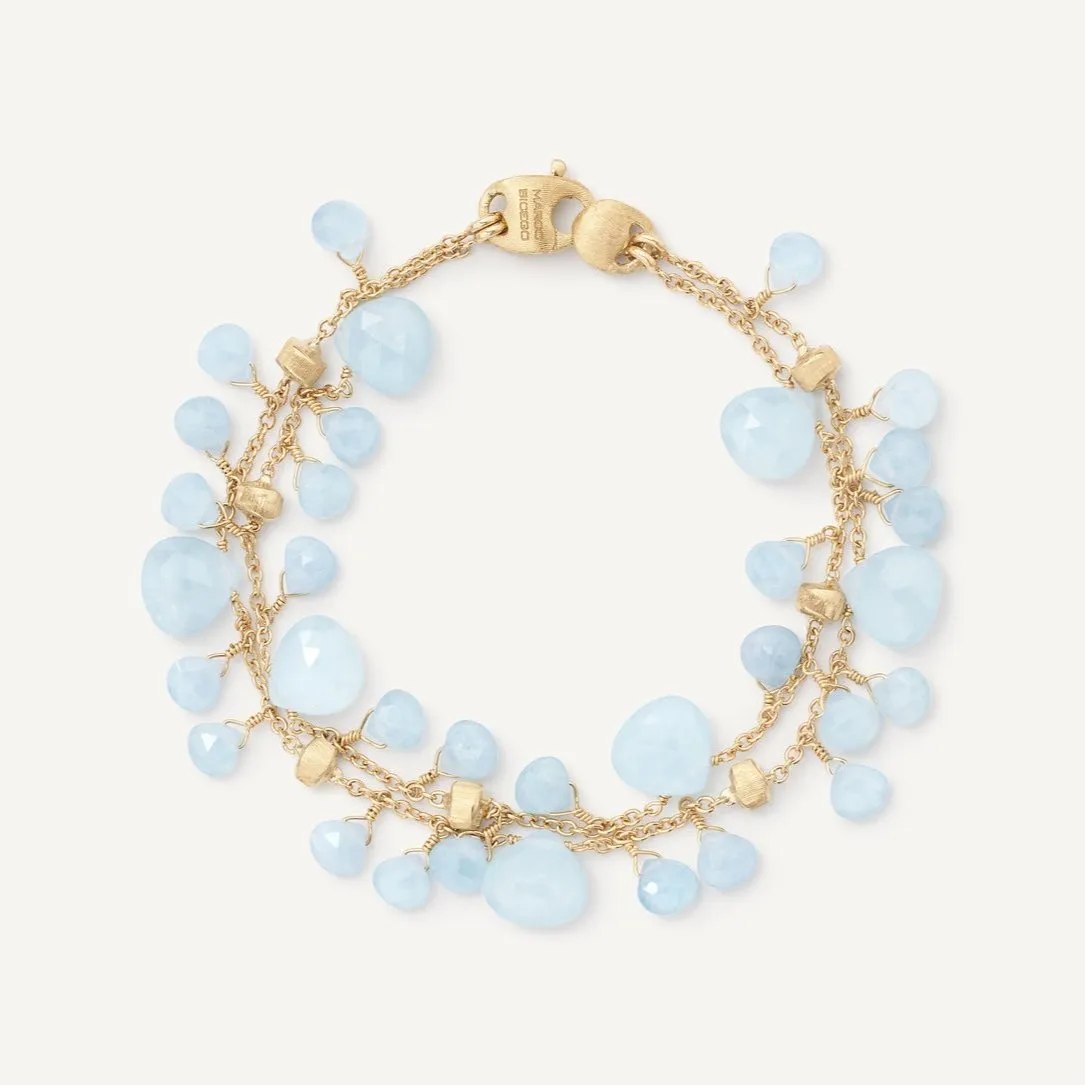 Marco Bicego Paradise 18k Gold Aquamarine Gemstone Bracelet