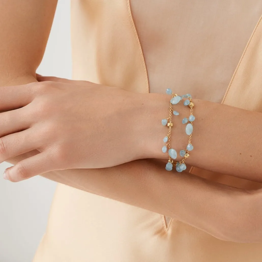 Marco Bicego Paradise 18k Gold Aquamarine Gemstone Bracelet
