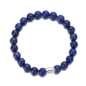 Men's Lapis Lazuli Gemstone Stretch Bracelet