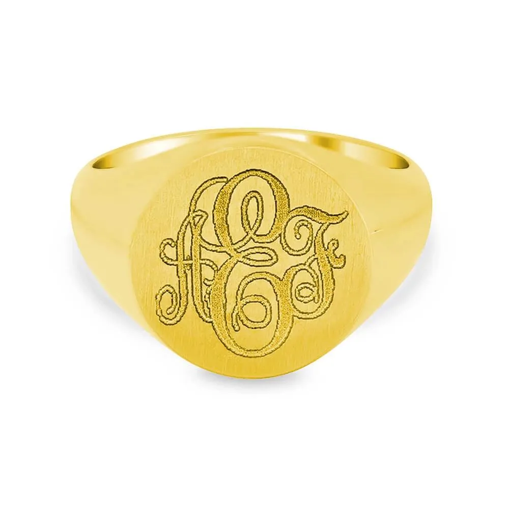 Men's Round Signet Ring - Medium