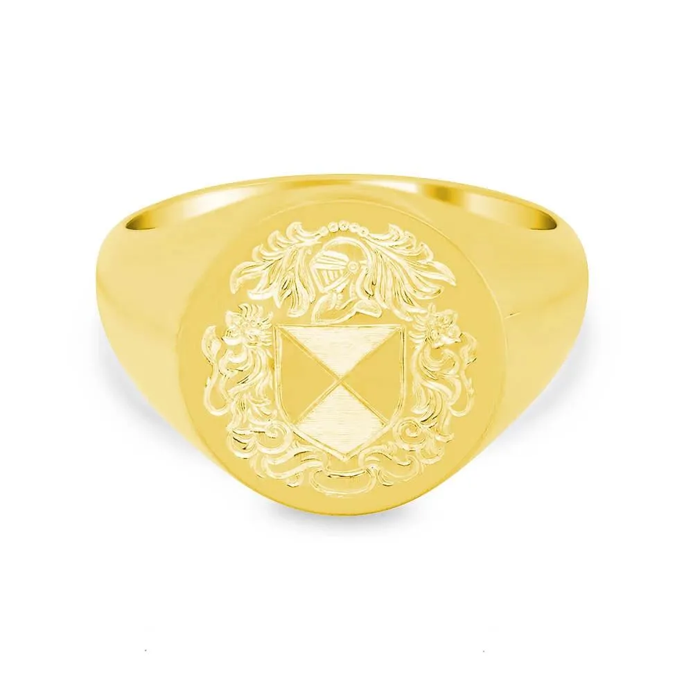 Men's Round Signet Ring - Medium