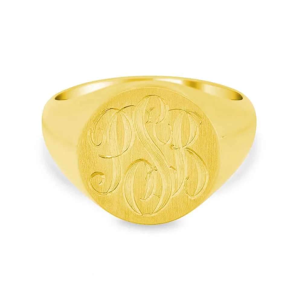 Men's Round Signet Ring - Medium