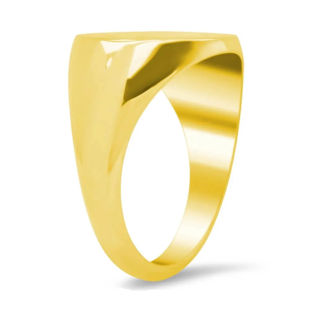 Men's Round Signet Ring - Medium