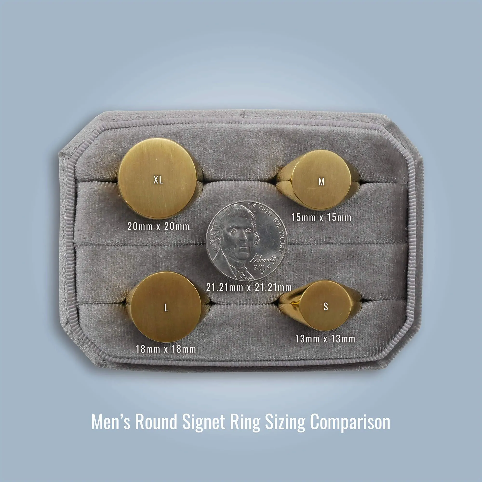 Men's Round Signet Ring - Medium