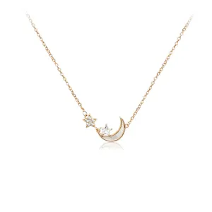 Moon & Star Mother of Pearl Necklace
