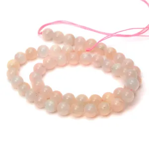 Morganite 8mm Smooth Rounds Strand