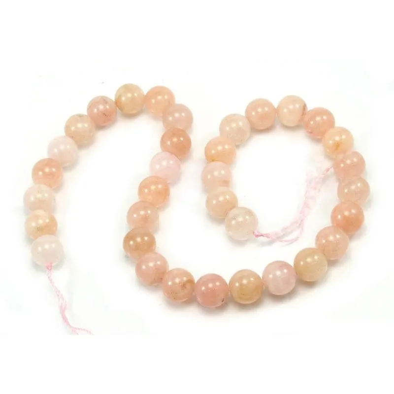 Morganite Smooth Rounds 12mm Strand