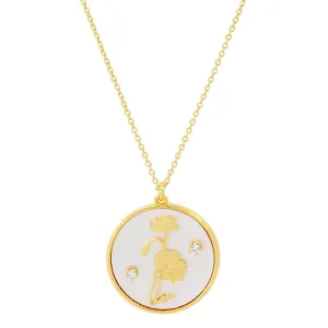 Mother of Pearl Flower Pendant Necklace