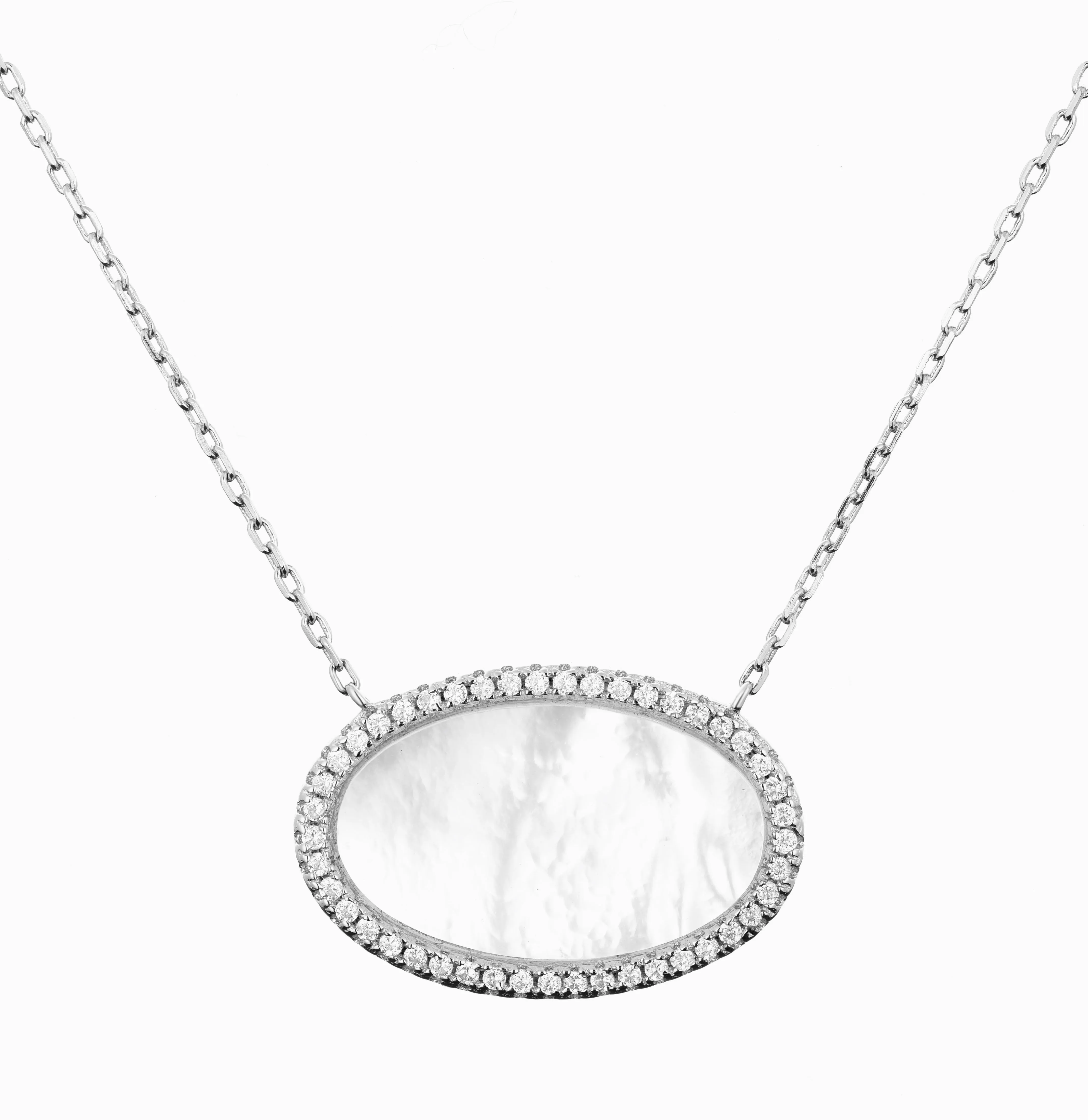 MOTHER OF PEARL OVAL NECKLACE