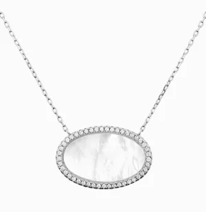 MOTHER OF PEARL OVAL NECKLACE