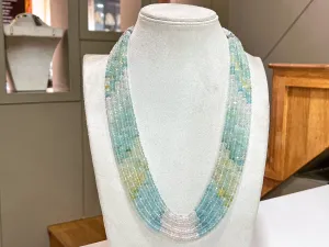 Natural Aquamarine Gemstone Beaded Necklace
