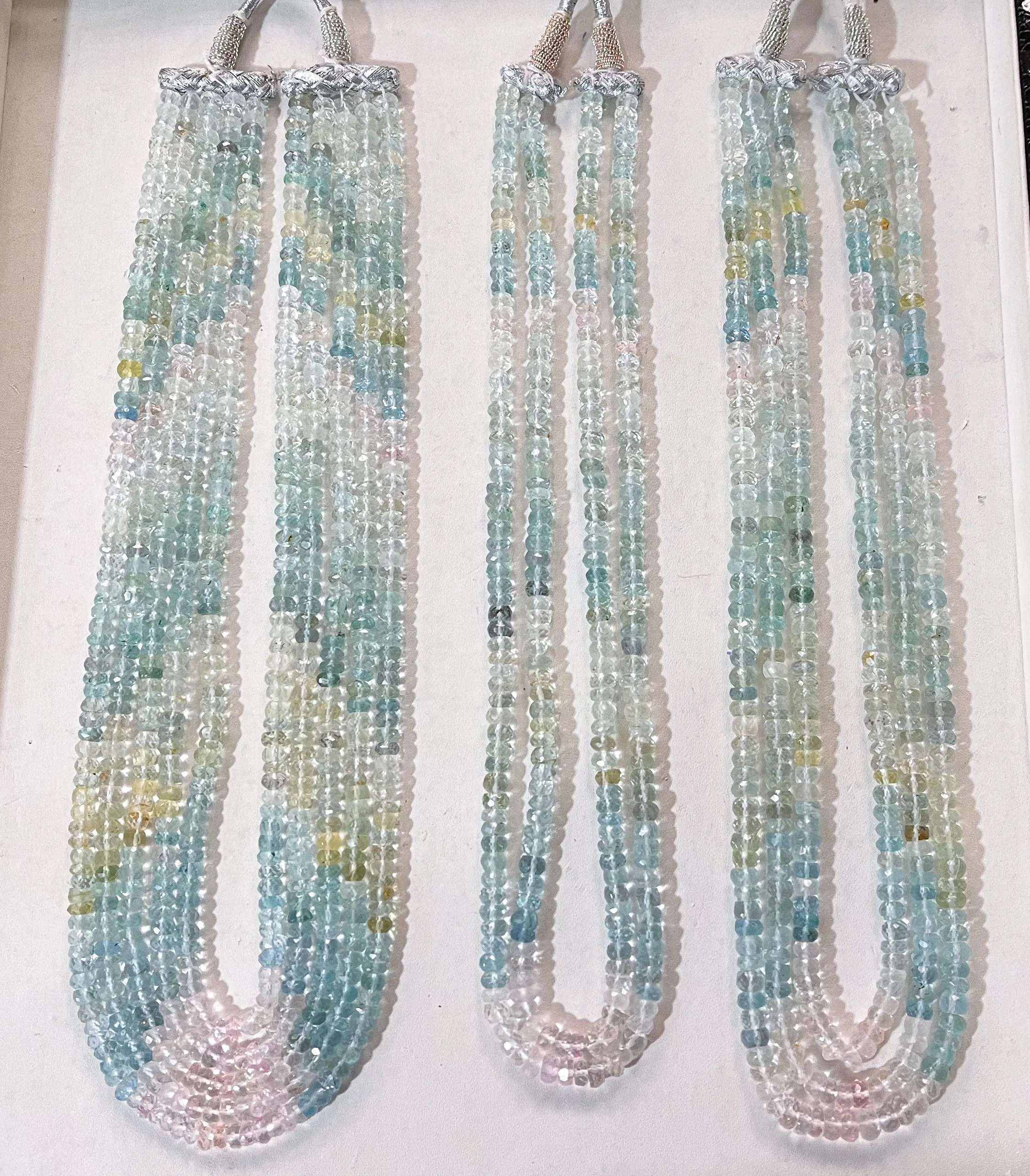 Natural Aquamarine Gemstone Beaded Necklace