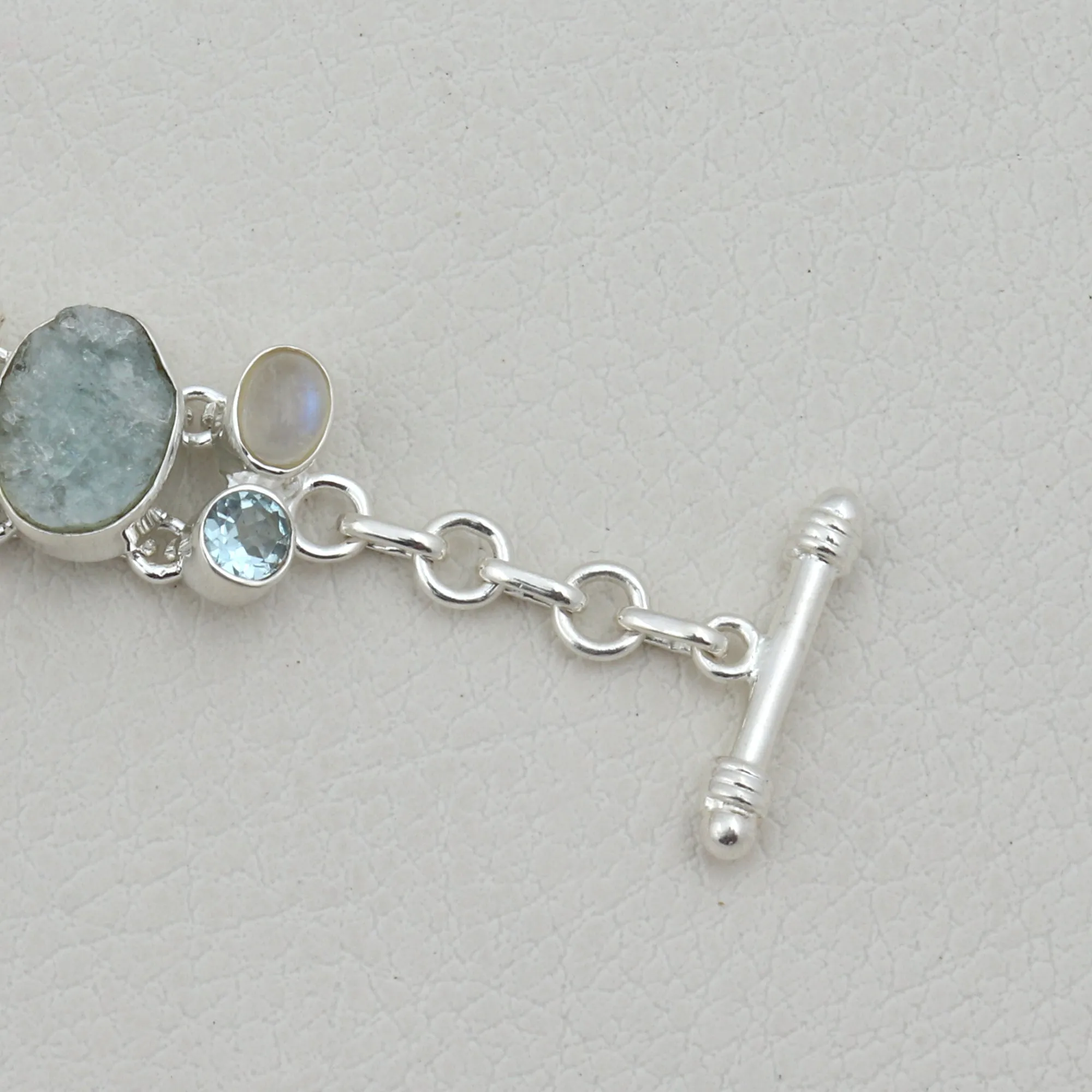 Natural Aquamarine Jewelry Set 925 Sterling Silver