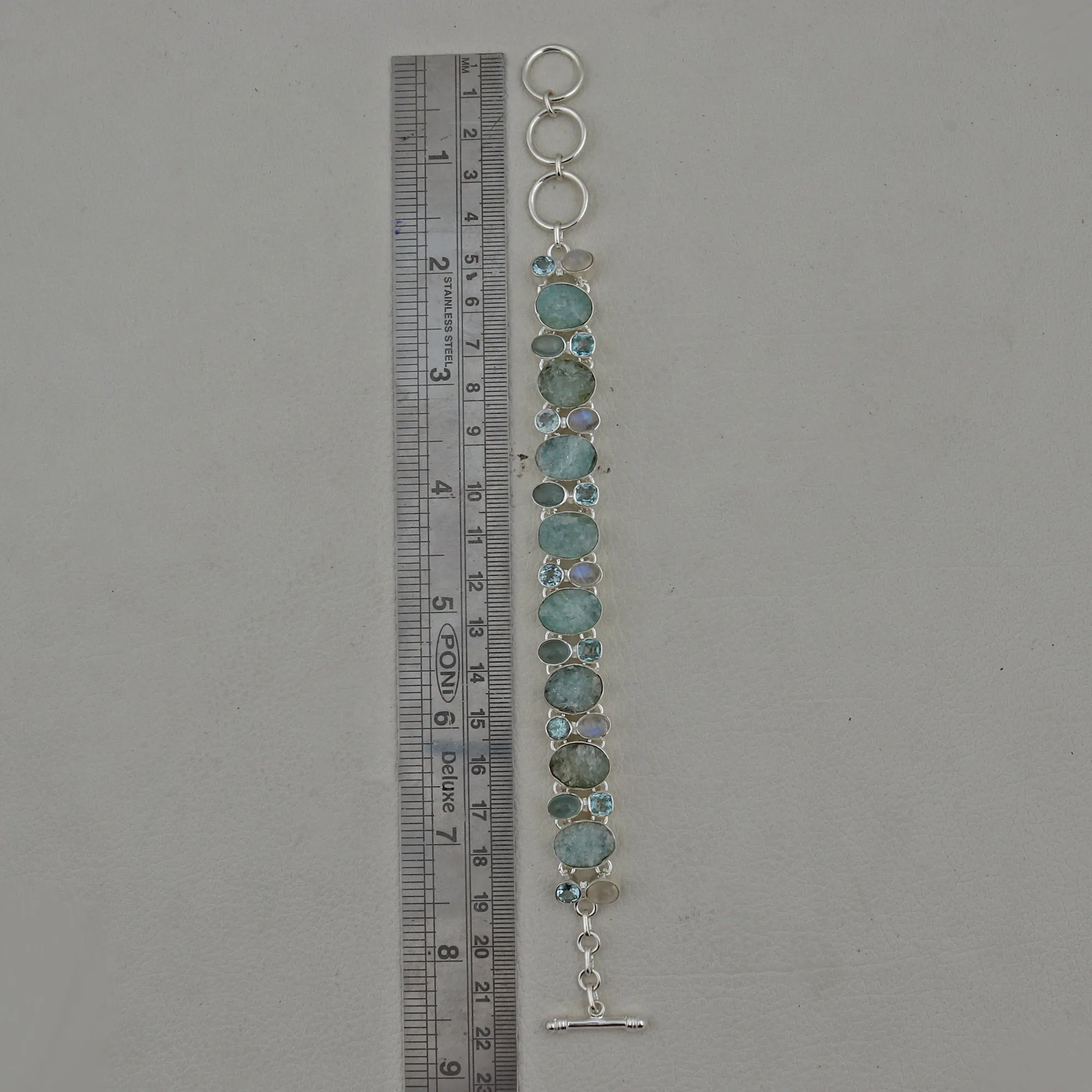 Natural Aquamarine Jewelry Set 925 Sterling Silver