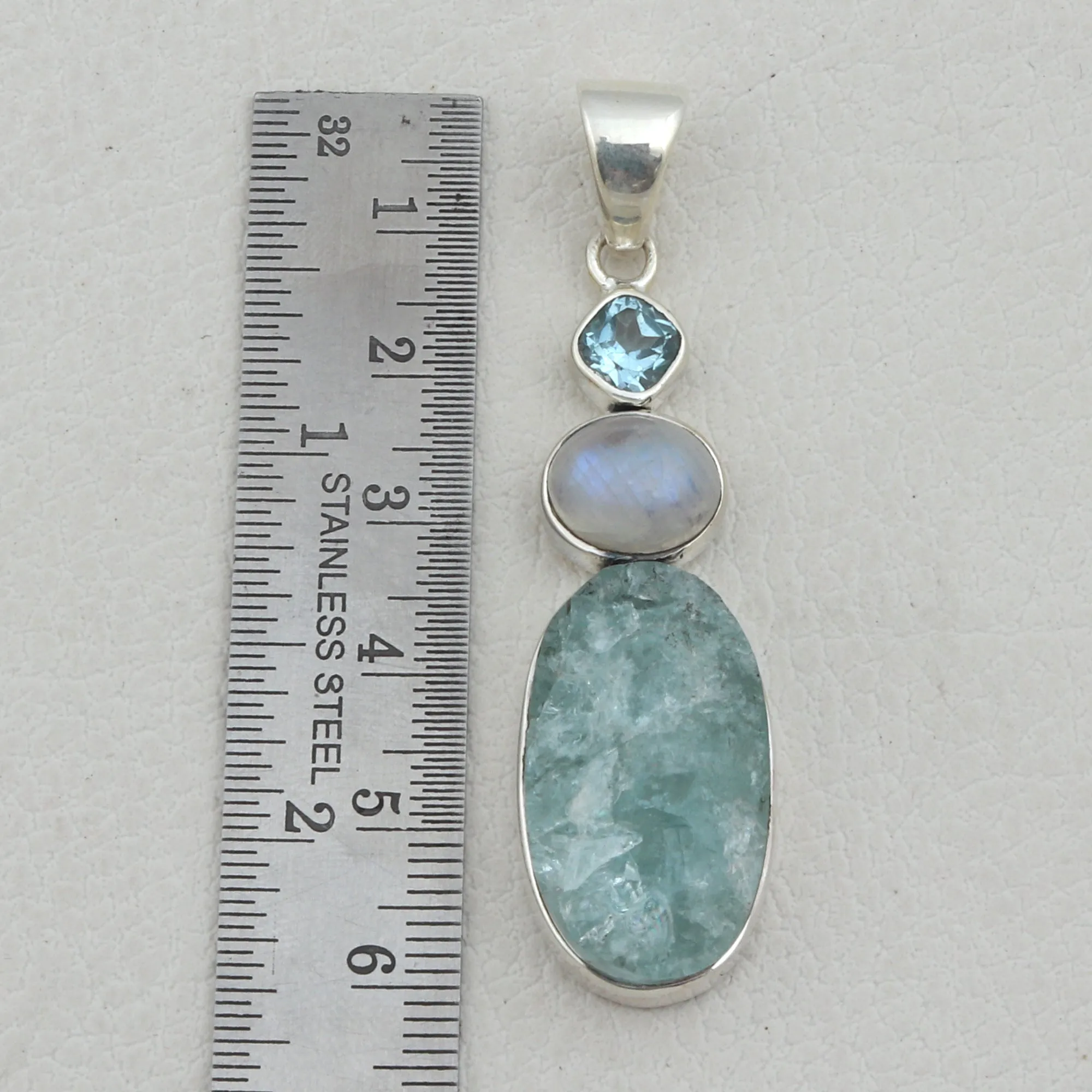 Natural Aquamarine Jewelry Set 925 Sterling Silver