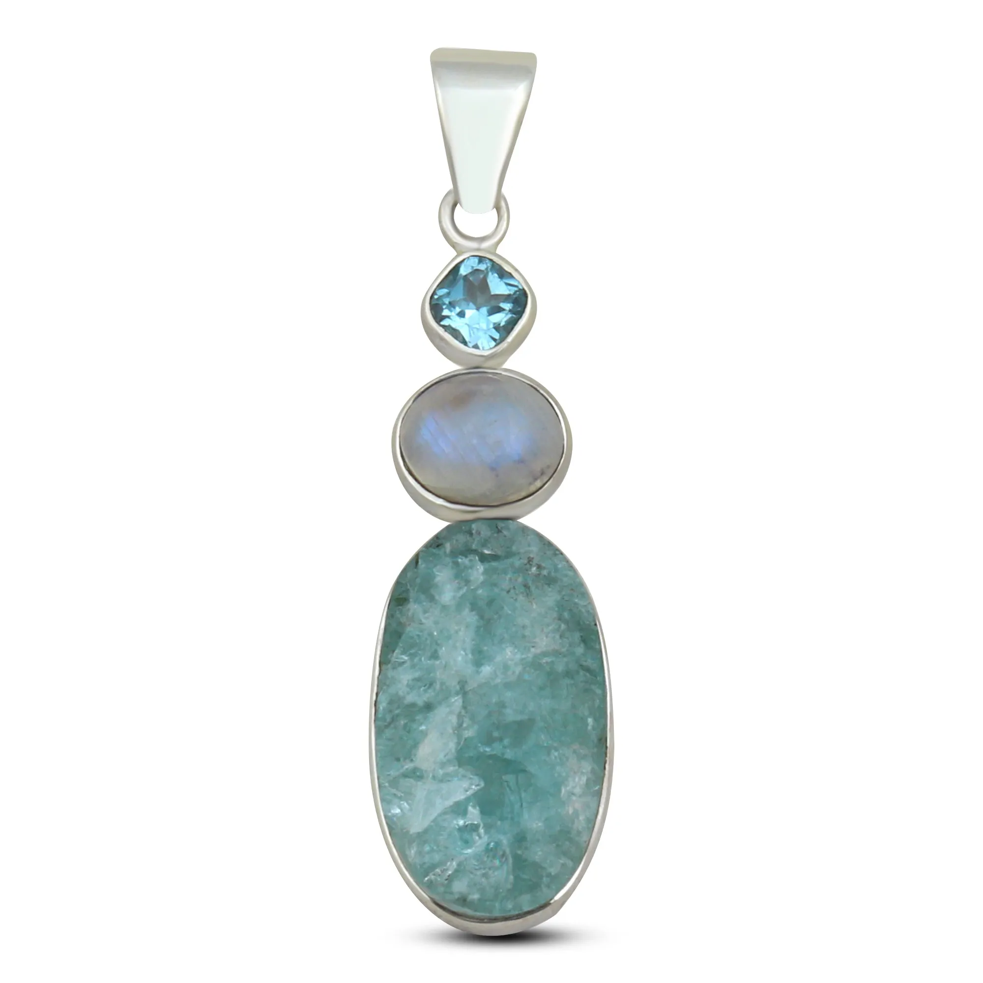 Natural Aquamarine Jewelry Set 925 Sterling Silver