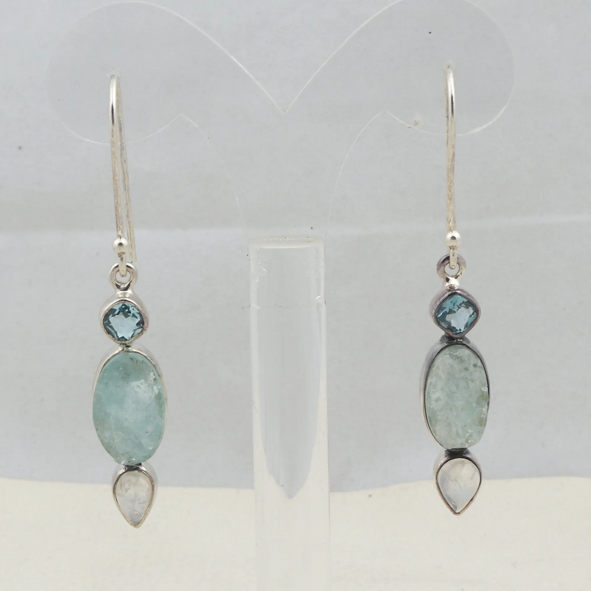 Natural Aquamarine Jewelry Set 925 Sterling Silver