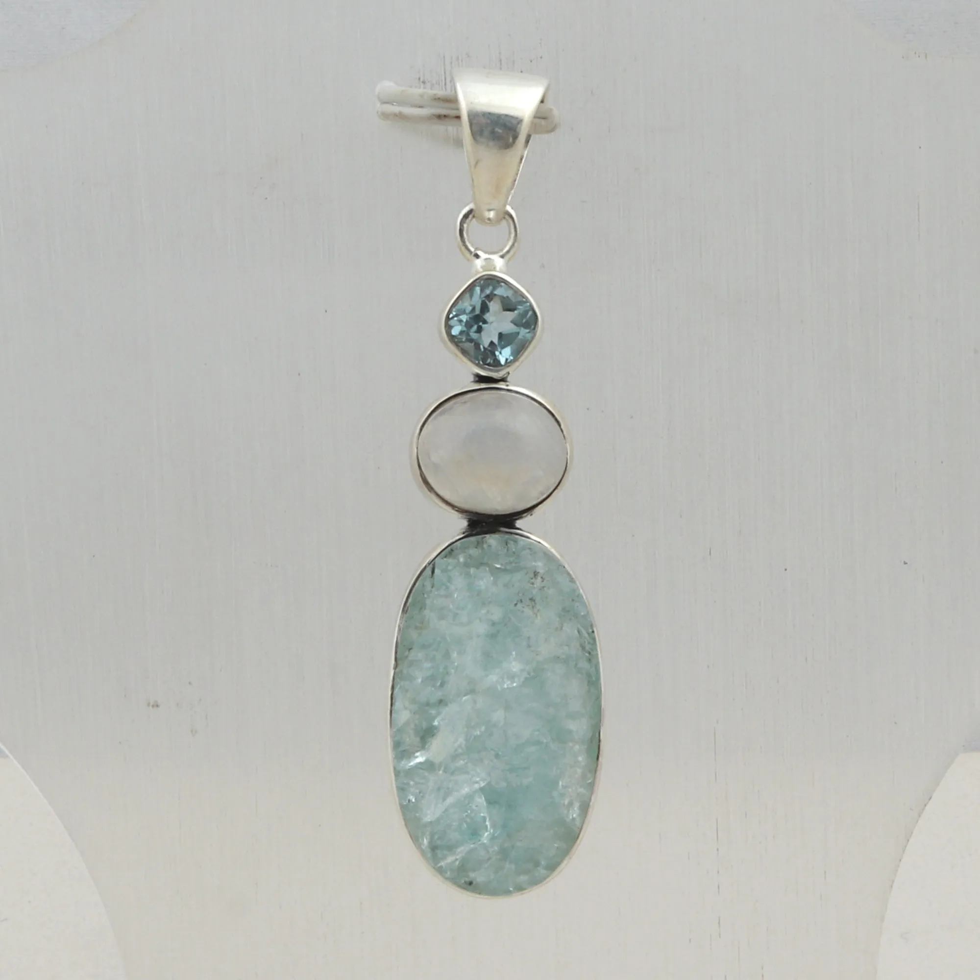 Natural Aquamarine Jewelry Set 925 Sterling Silver