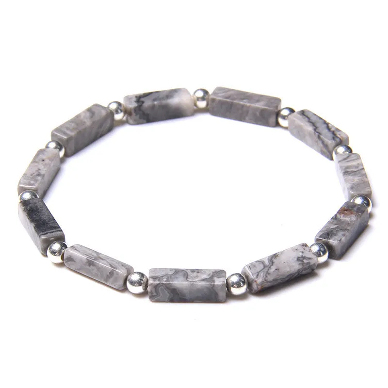 Natural Rectangular Bead Bracelet Female Shoushan Stone