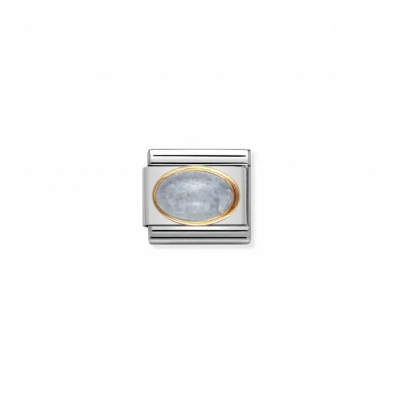 Nomination Composable Link Aquamarine Stone, 18K Gold