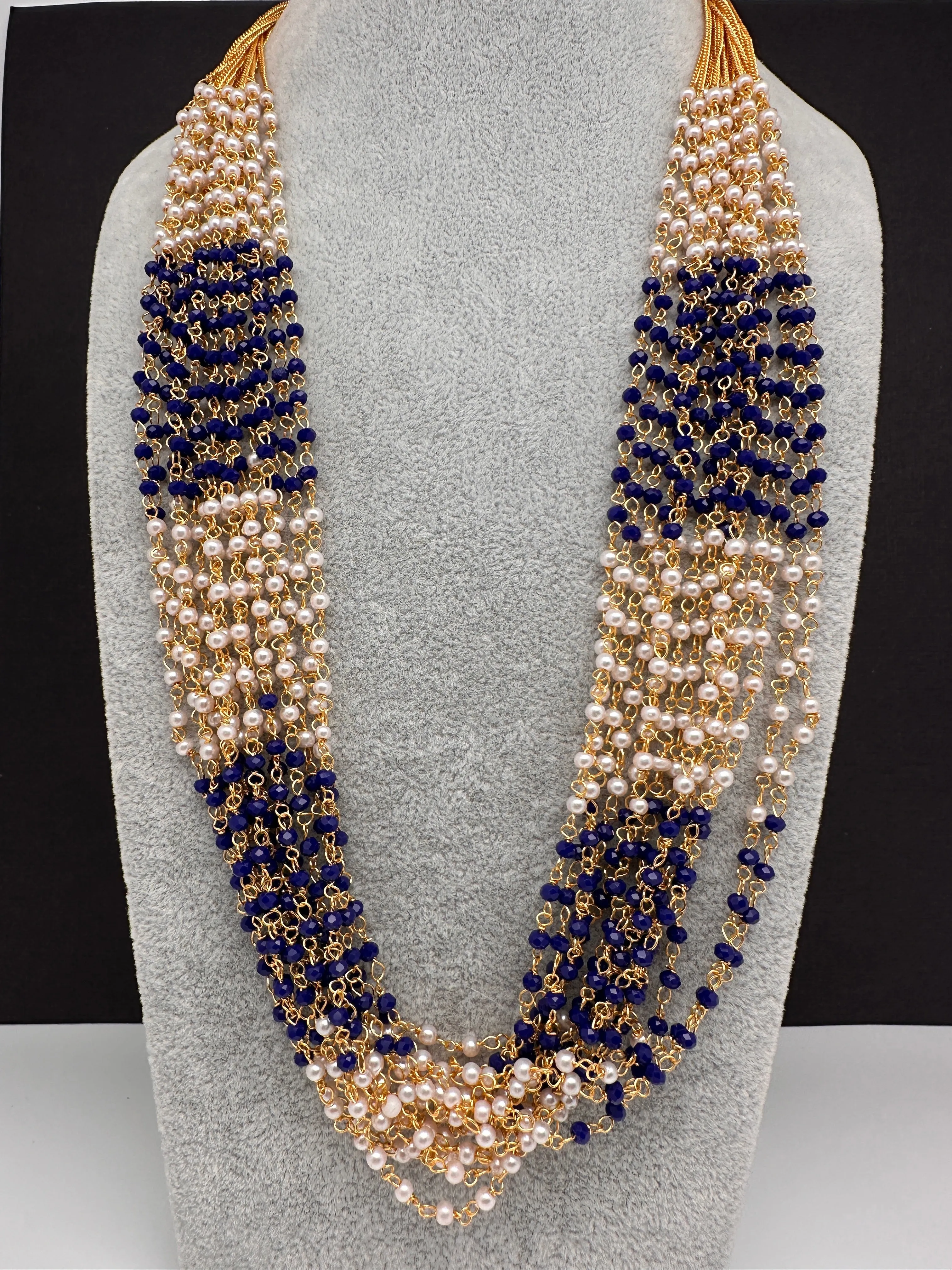 Pearl Bunch Multi Color 15 Line Necklace