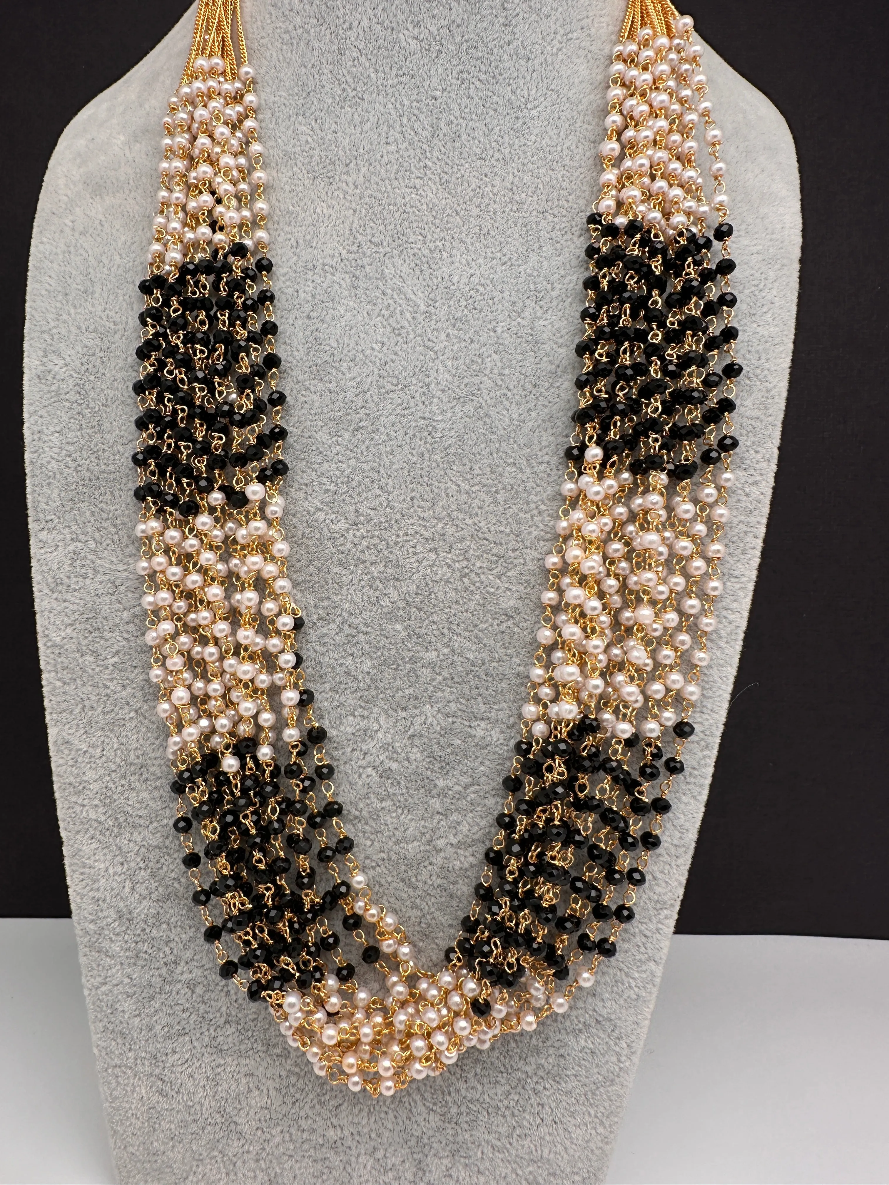 Pearl Bunch Multi Color 15 Line Necklace