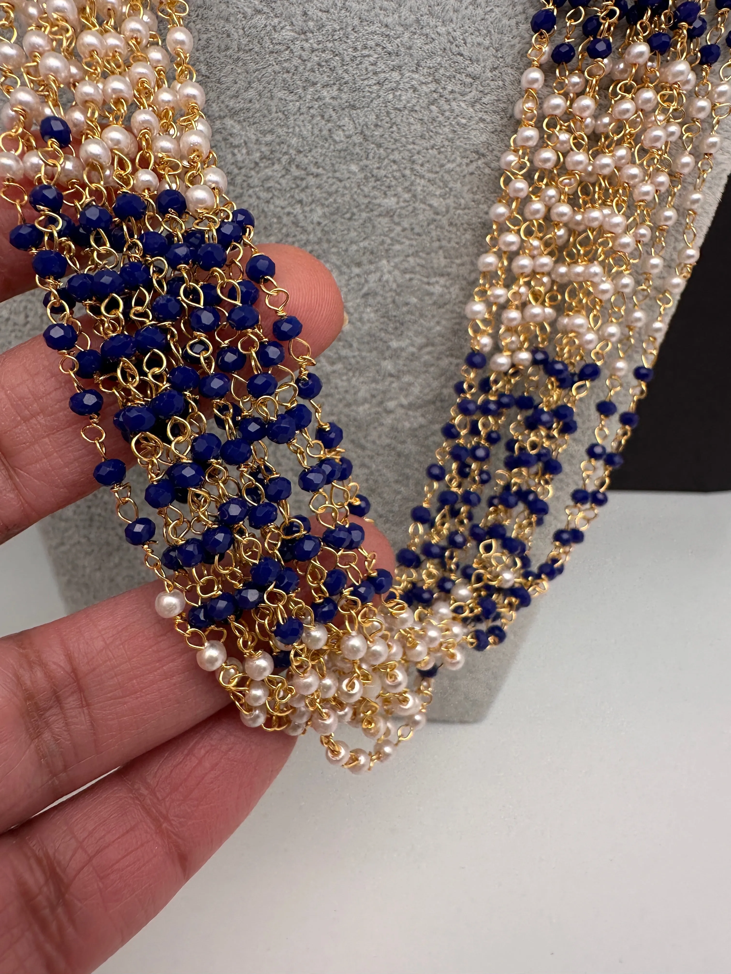 Pearl Bunch Multi Color 15 Line Necklace