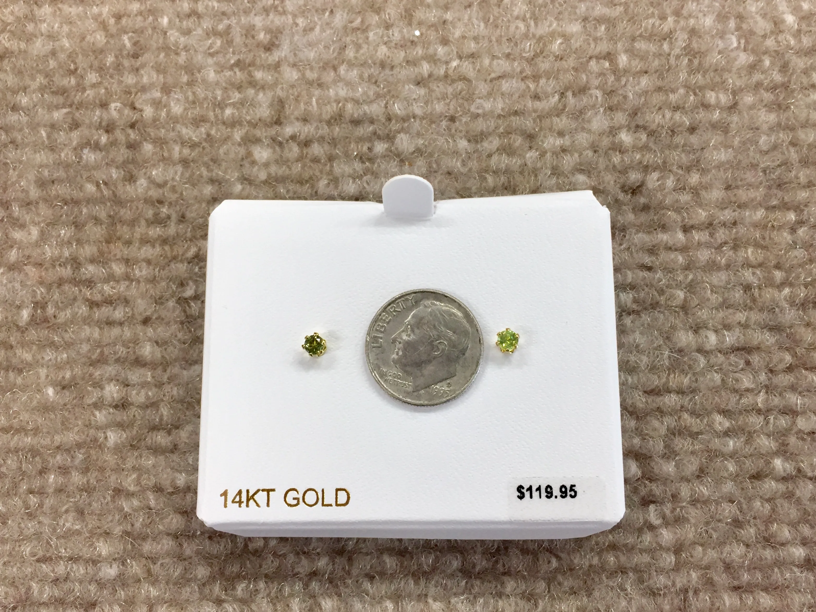 Peridot Gold Stud Earrings