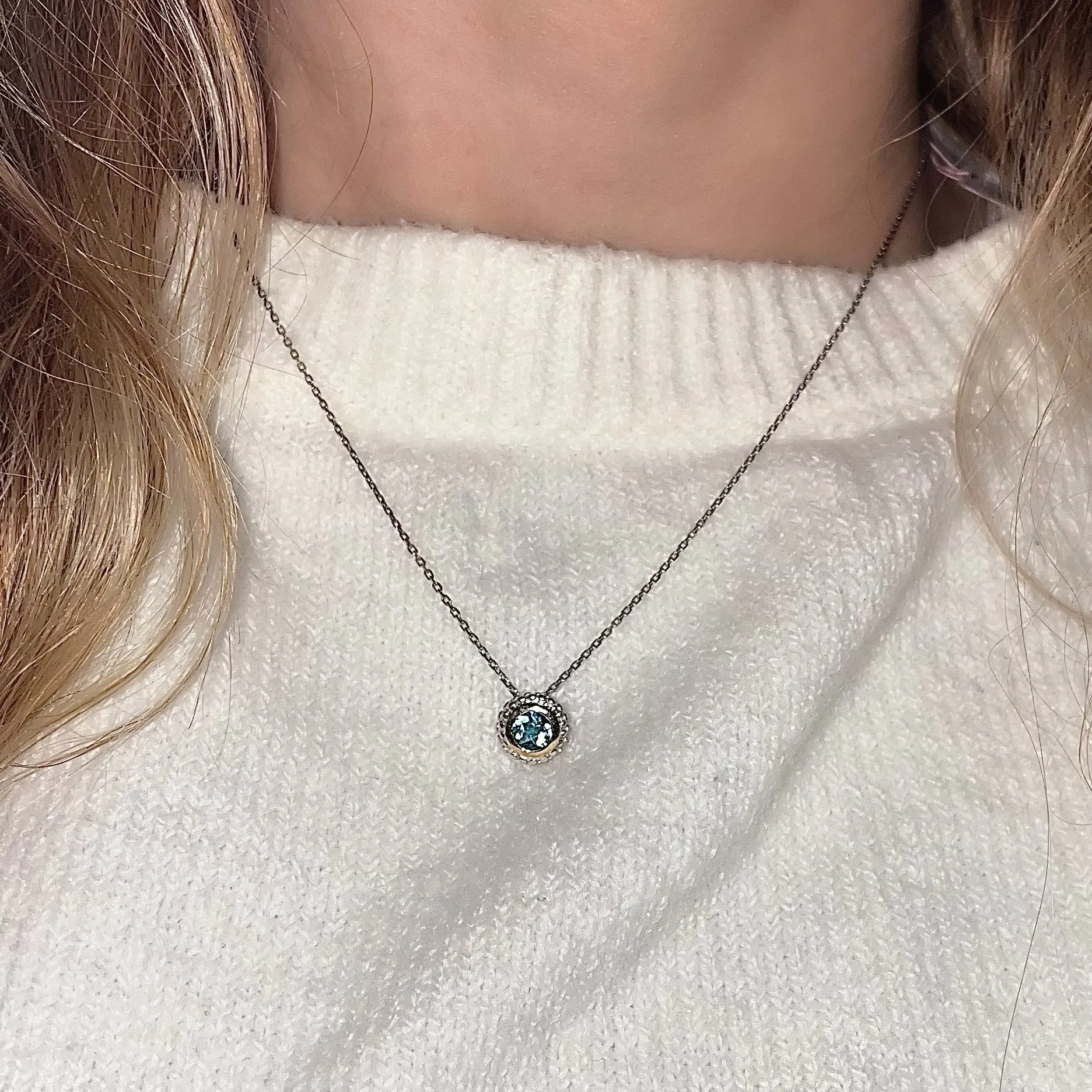 Phillip Gavriel Sterling Silver Blue Topaz Pendant