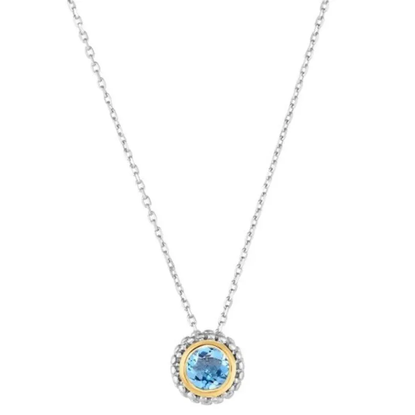 Phillip Gavriel Sterling Silver Blue Topaz Pendant