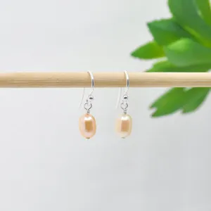 Pink Freshwater Pearl Drop Earrings