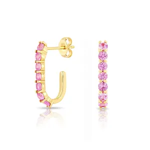 Pink Sapphire Sparkler Pin Earrings