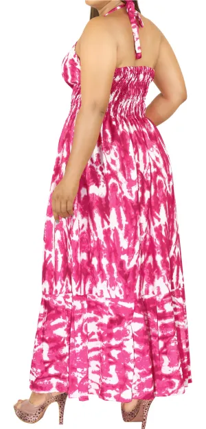 Pink Tiedye Halter Dress for women