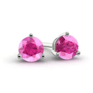 Pink Topaz Stud Earrings